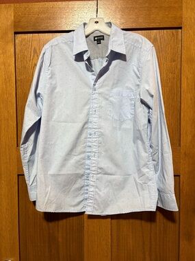 Men's Light Blue Dotted Dress Shirt by Express